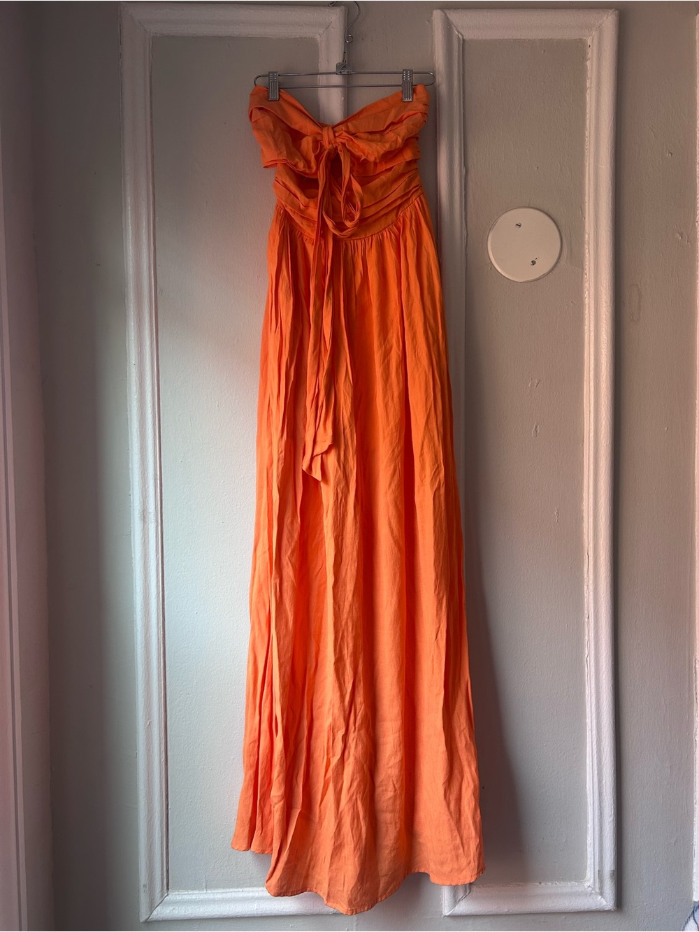 Orange Strapless Maxi Dress